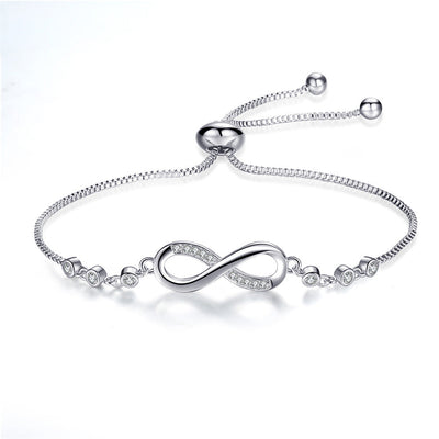 Bracelet infini ajustable en argent
