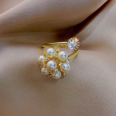 Bague ajustable avec de jolies perles