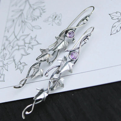 Boucles d'oreilles elfes avec cristal bleu