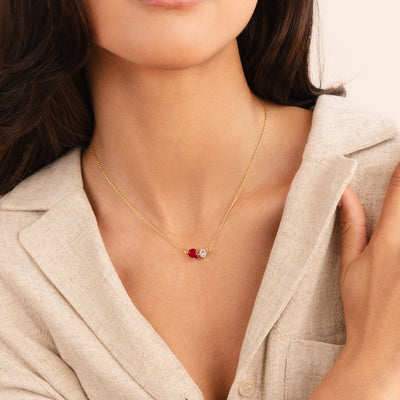 Collier avec pierre porte-bonheur en cristal