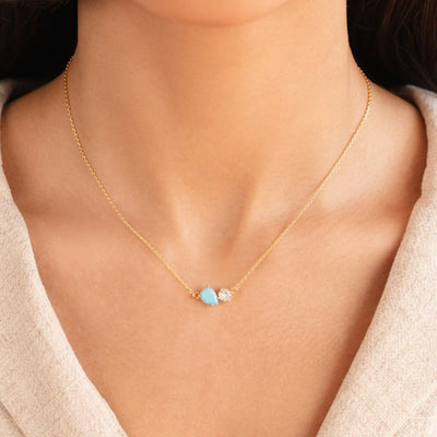 Collier avec pierre porte-bonheur en cristal