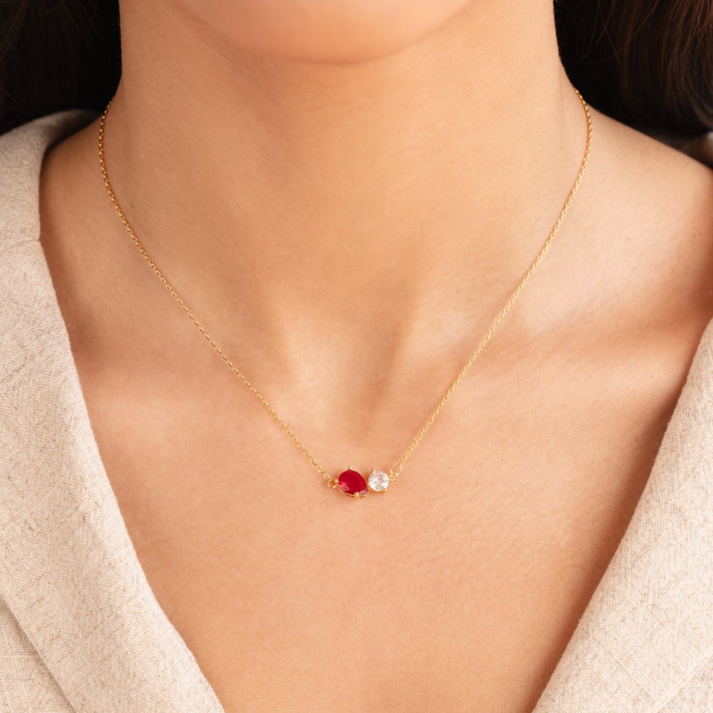 Collier avec pierre porte-bonheur en cristal