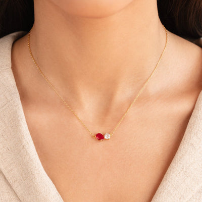Collier avec pierre porte-bonheur en cristal