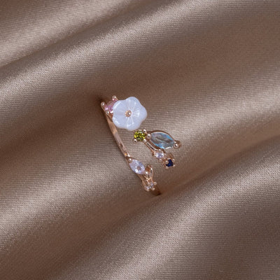 Anelli Crystal White Blossom en or rose