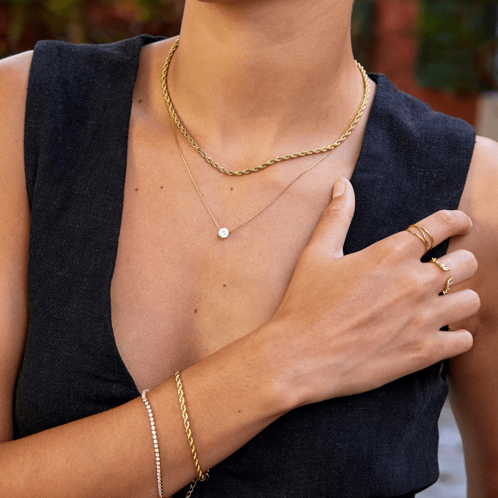 Collier délicat en cristal rond