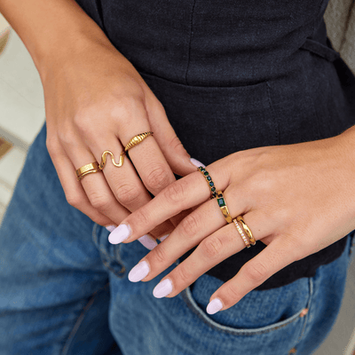 Bague en cristal Émeraude Beauté