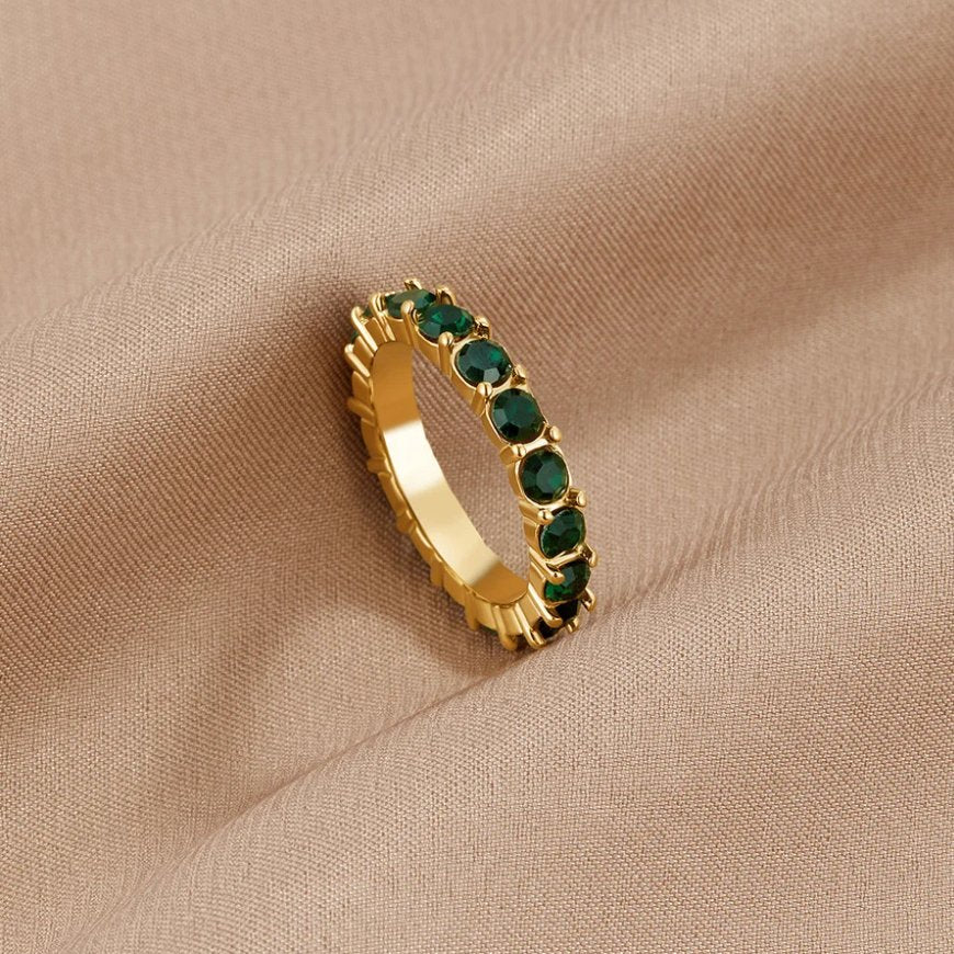 Bague en cristal Émeraude Beauté