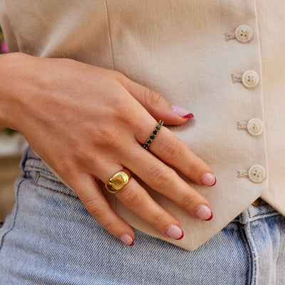 Bague en cristal Émeraude Beauté