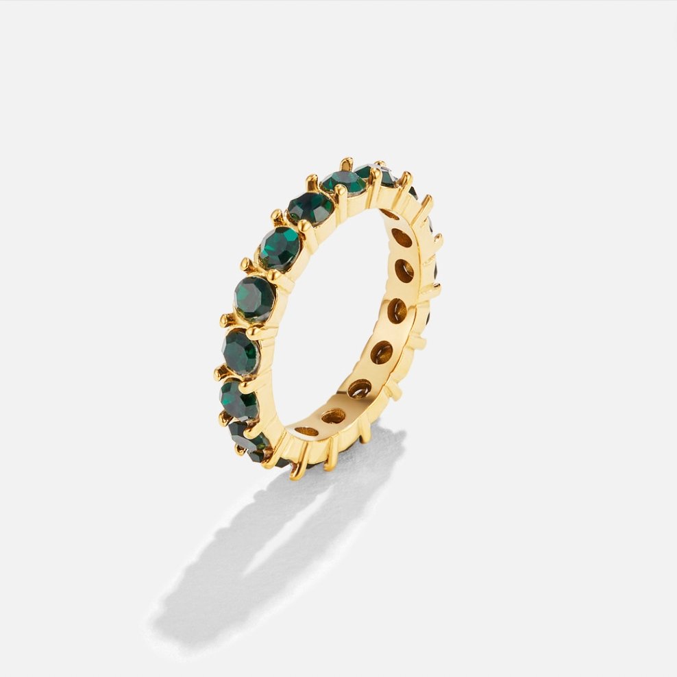 Bague en cristal Émeraude Beauté