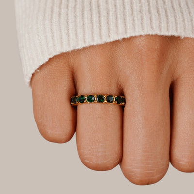 Bague en cristal Émeraude Beauté