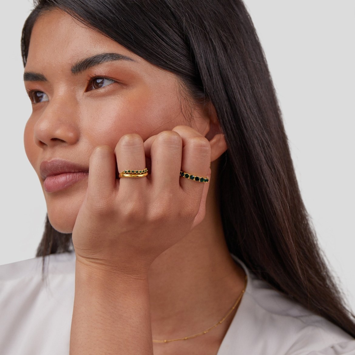 Bague en cristal Émeraude Beauté