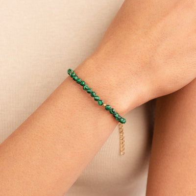 Bracelet en perles vert émeraude