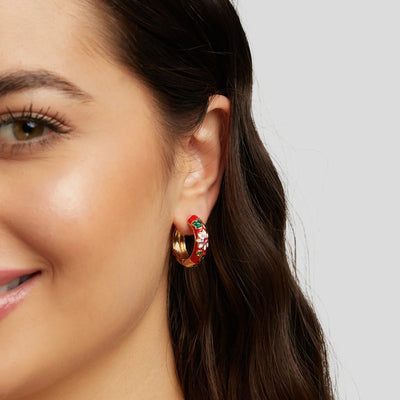 Boucles d'oreilles en or avec des fleurs