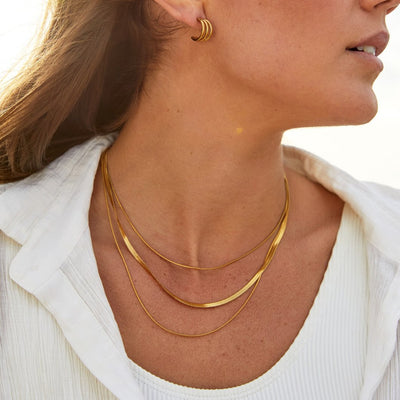 Collier à chaîne multistrat en or