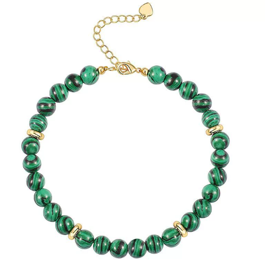 Bracelet en perles vert émeraude