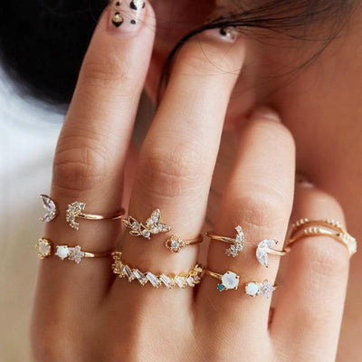 Ensemble premium unique avec 8 à 12 bagues