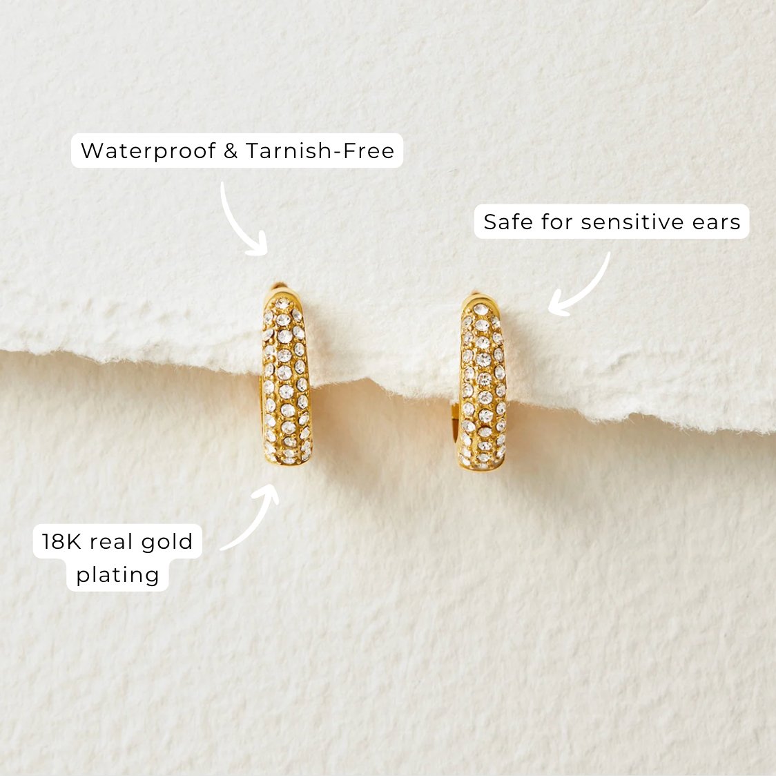 Boucles d'oreilles créoles avec cristaux Lily