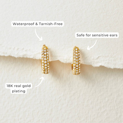 Boucles d'oreilles créoles avec cristaux Lily