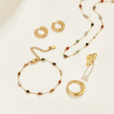 Collier avec perles en pierre Lulu