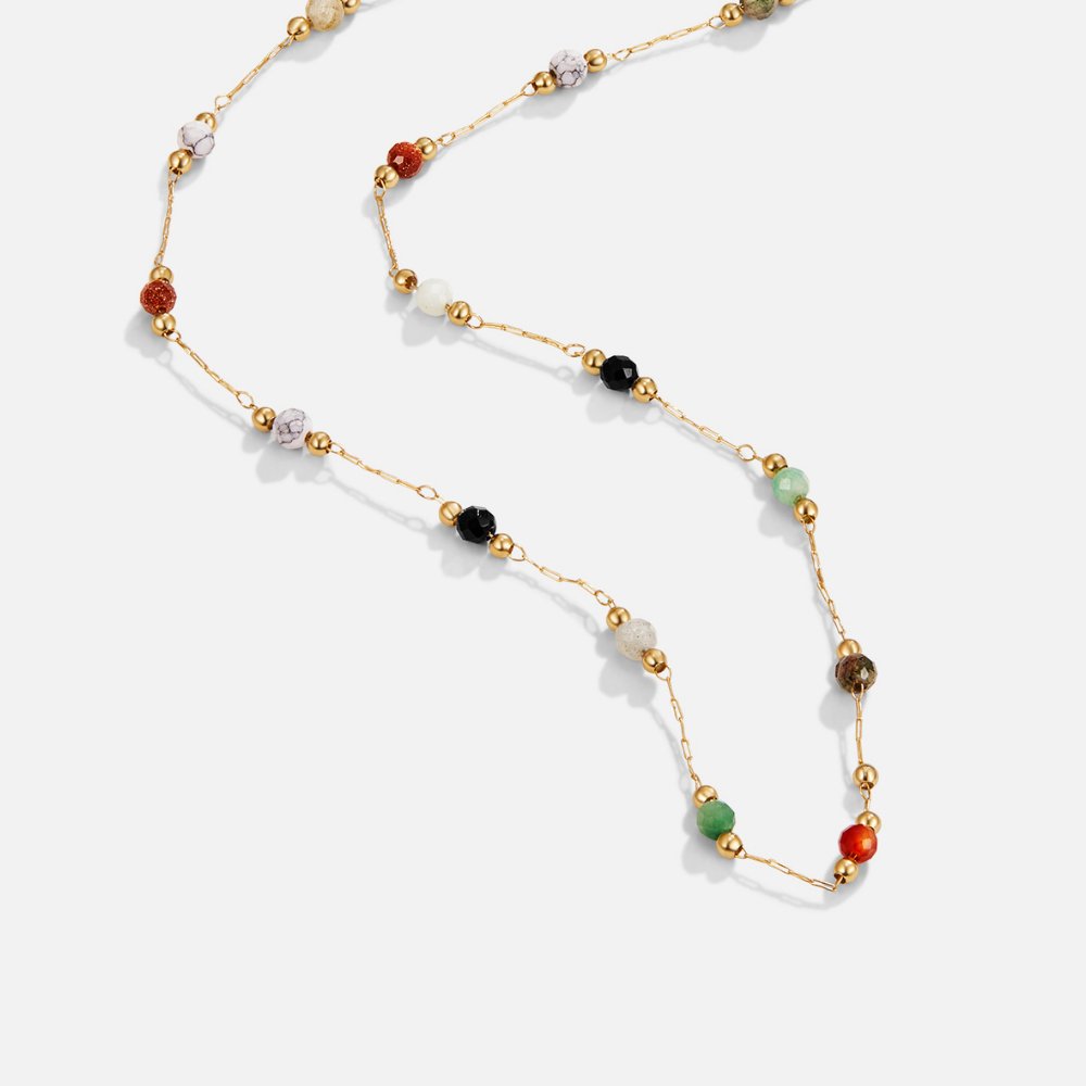 Collier avec perles en pierre Lulu