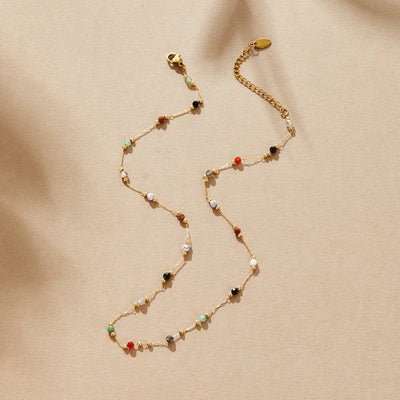 Collier avec perles en pierre Lulu