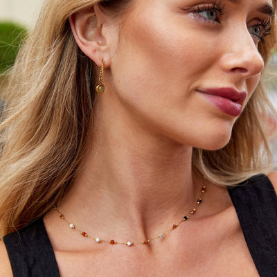 Collier avec perles en pierre Lulu