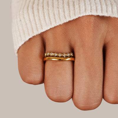 Bague à couches avec cristaux blancs Marissa