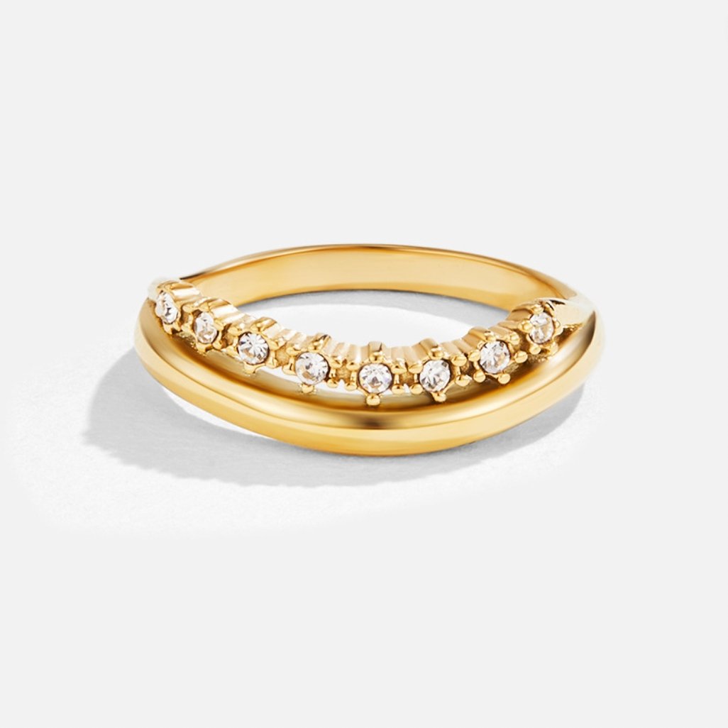 Bague à couches avec cristaux blancs Marissa