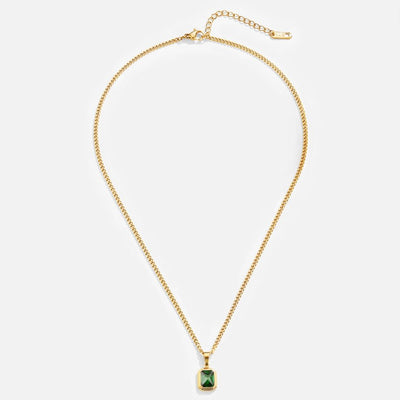 Collier avec pendentif en cristal vert Monet