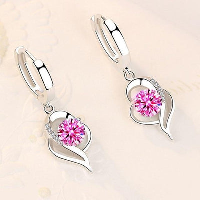 Boucles d'oreilles florales en argent sterling 925 et zirconium