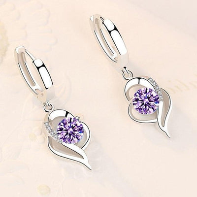 Boucles d'oreilles florales en argent sterling 925 et zirconium