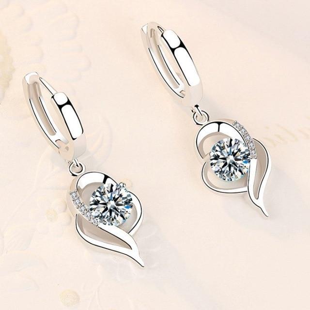 Boucles d'oreilles florales en argent sterling 925 et zirconium