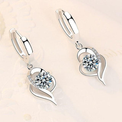 Boucles d'oreilles florales en argent sterling 925 et zirconium